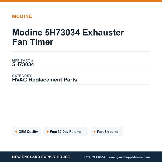 Modine 5H73034 Exhauster Fan Timer — New England Supply House spec card [NESH-SPEC-CARD-V2]
