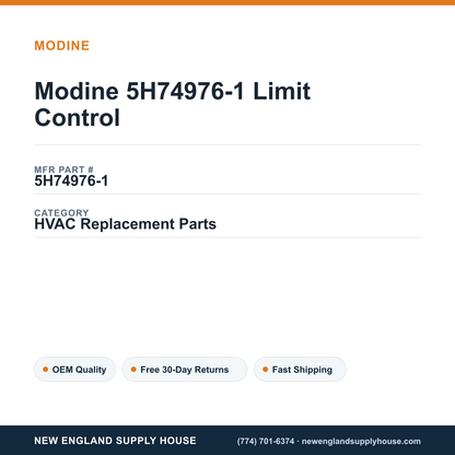 Modine 5H74976-1 Limit Control — New England Supply House spec card [NESH-SPEC-CARD-V2]