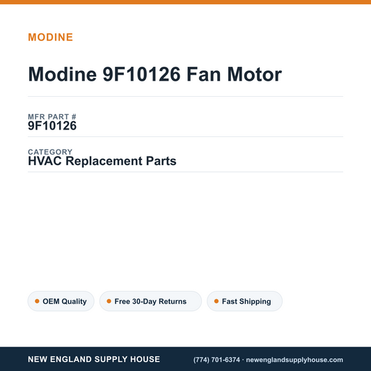 Modine 9F10126 Fan Motor — New England Supply House spec card [NESH-SPEC-CARD-V2]
