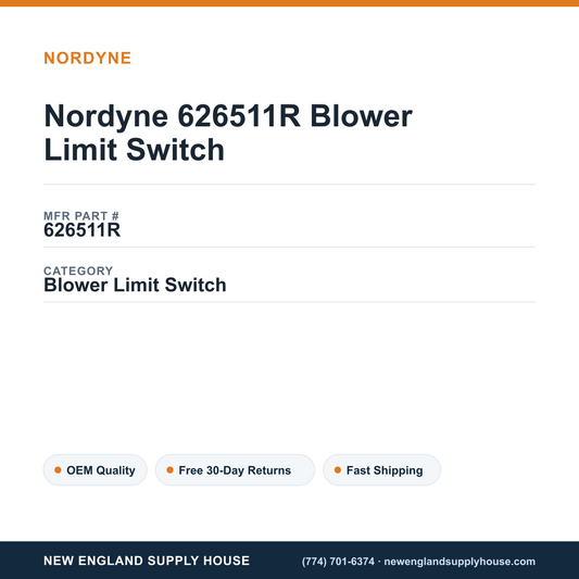 Nordyne 626511R Blower Limit Switch — New England Supply House spec card [NESH-SPEC-CARD-V2]