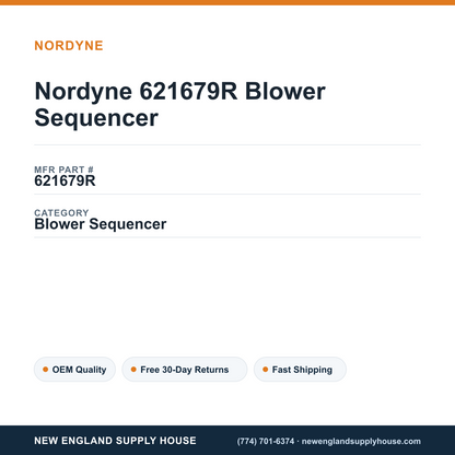 Nordyne 621679R Blower Sequencer — New England Supply House spec card [NESH-SPEC-CARD-V2]