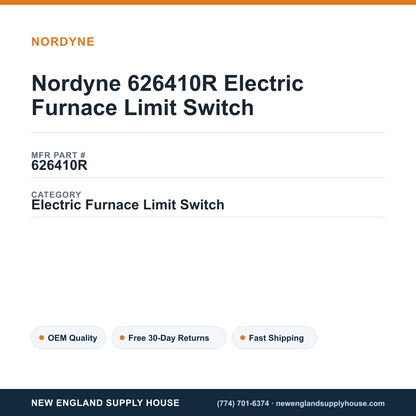 Nordyne 626410R Electric Furnace Limit Switch — New England Supply House spec card [NESH-SPEC-CARD-V2]