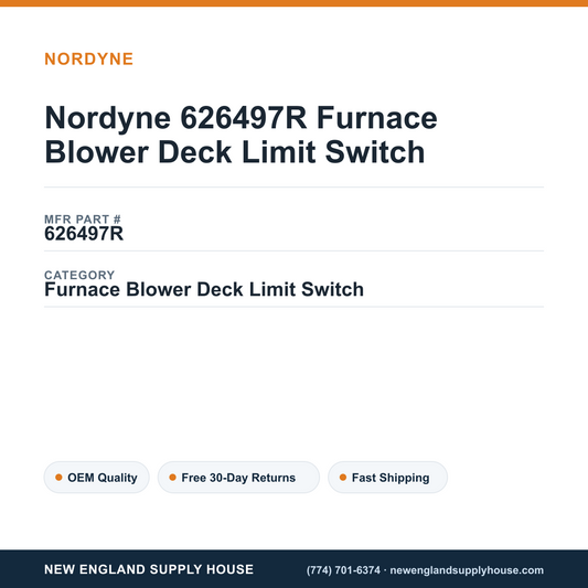 Nordyne 626497R Furnace Blower Deck Limit Switch — New England Supply House spec card [NESH-SPEC-CARD-V2]