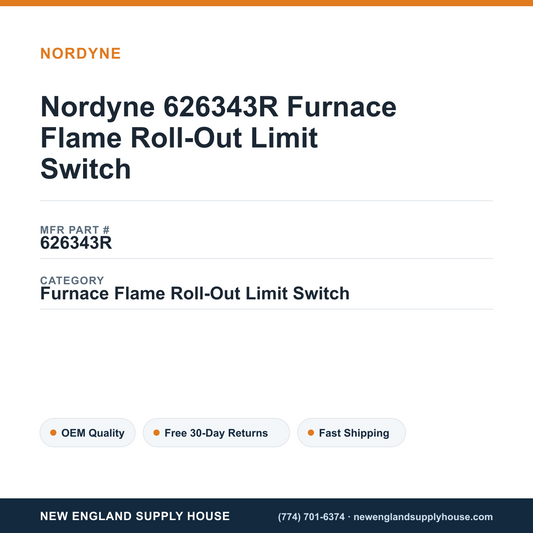 Nordyne 626343R Furnace Flame Roll-Out Limit Switch — New England Supply House spec card [NESH-SPEC-CARD-V2]