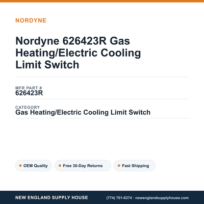 Nordyne 626423R Gas Heating/Electric Cooling Limit Switch — New England Supply House spec card [NESH-SPEC-CARD-V2]