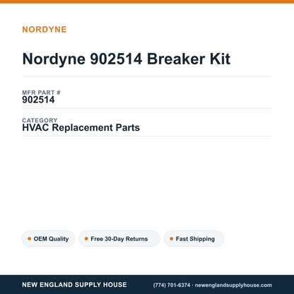 Nordyne 902514 Breaker Kit — New England Supply House spec card [NESH-SPEC-CARD-V2]