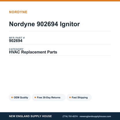 Nordyne 902694 Ignitor — New England Supply House spec card [NESH-SPEC-CARD-V2]
