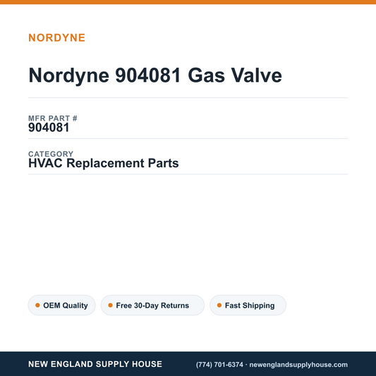 Nordyne 904081 Gas Valve — New England Supply House spec card [NESH-SPEC-CARD-V2]