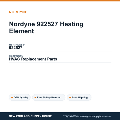 Nordyne 922527 Heating Element — New England Supply House spec card [NESH-SPEC-CARD-V2]