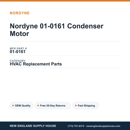 Nordyne 01-0161 Condenser Motor — New England Supply House spec card [NESH-SPEC-CARD-V2]