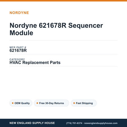 Nordyne 621678R Sequencer Module — New England Supply House spec card [NESH-SPEC-CARD-V2]