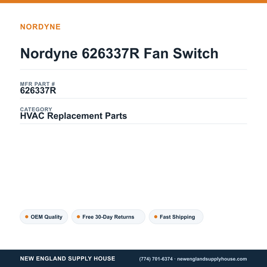 Nordyne 626337R Fan Switch — New England Supply House spec card [NESH-SPEC-CARD-V2]