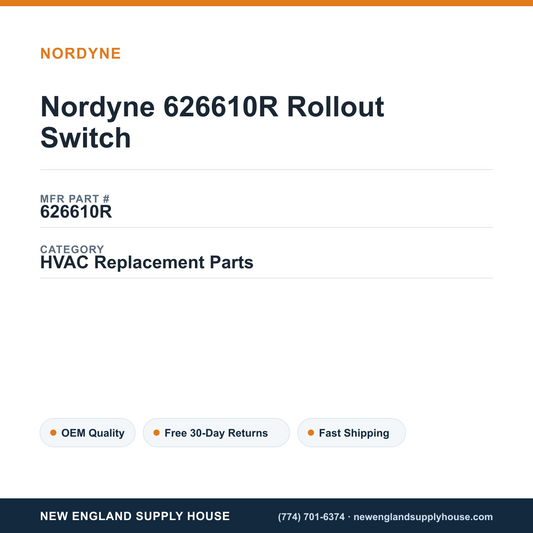 Nordyne 626610R Rollout Switch — New England Supply House spec card [NESH-SPEC-CARD-V2]
