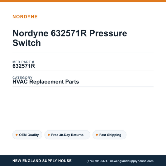 Nordyne 632571R Pressure Switch — New England Supply House spec card [NESH-SPEC-CARD-V2]