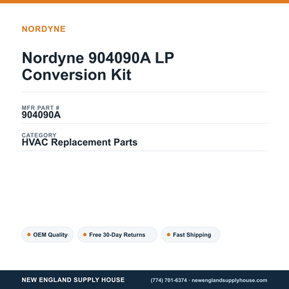 Nordyne 904090A LP Conversion Kit — New England Supply House spec card [NESH-SPEC-CARD-V2]