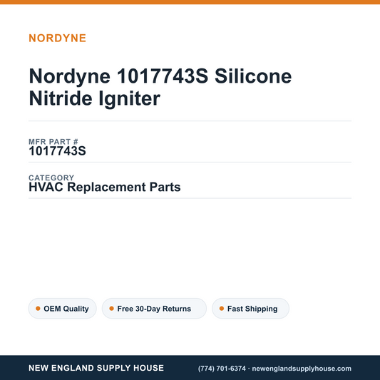 Nordyne 1017743S Silicone Nitride Igniter — New England Supply House spec card [NESH-SPEC-CARD-V2]
