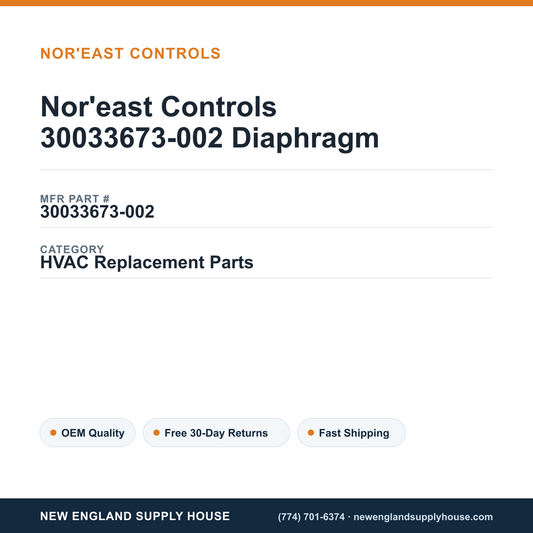 Nor'east Controls 30033673-002 Diaphragm — New England Supply House spec card [NESH-SPEC-CARD-V2]
