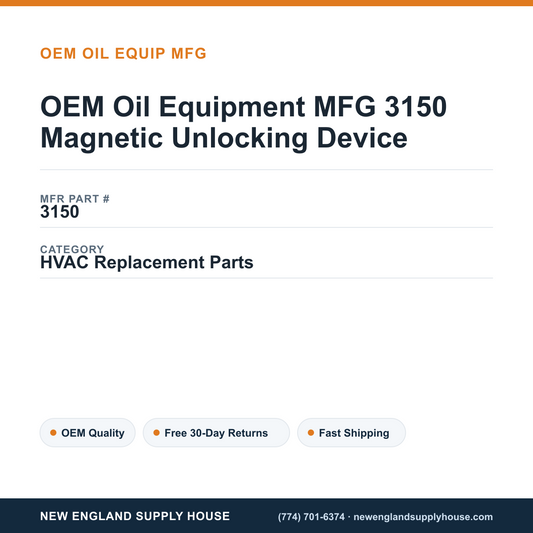 OEM Oil Equipment MFG 3150 Magnetic Unlocking Device — New England Supply House spec card [NESH-SPEC-CARD-V2]