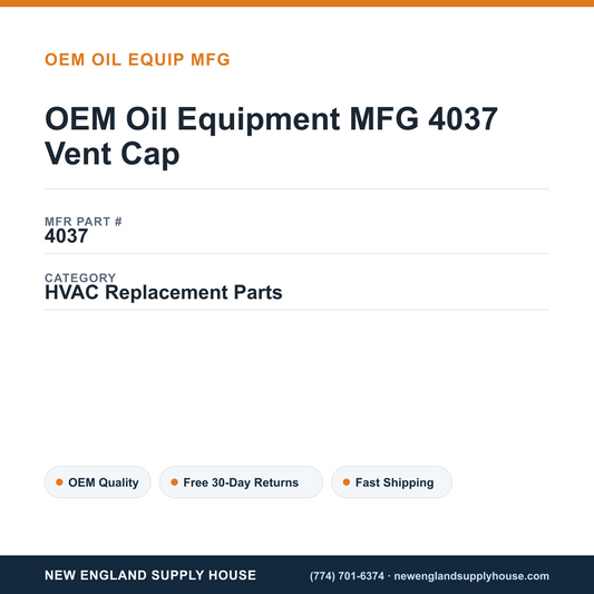 OEM Oil Equipment MFG 4037 Vent Cap — New England Supply House spec card [NESH-SPEC-CARD-V2]