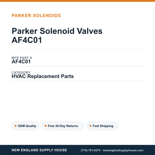 Parker Solenoid Valves AF4C01 — New England Supply House spec card [NESH-SPEC-CARD-V2]