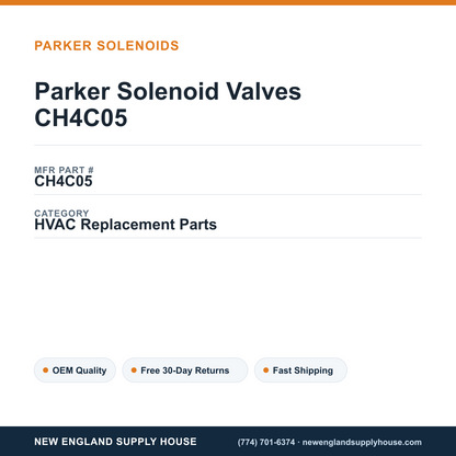 Parker Solenoid Valves CH4C05 — New England Supply House spec card [NESH-SPEC-CARD-V2]