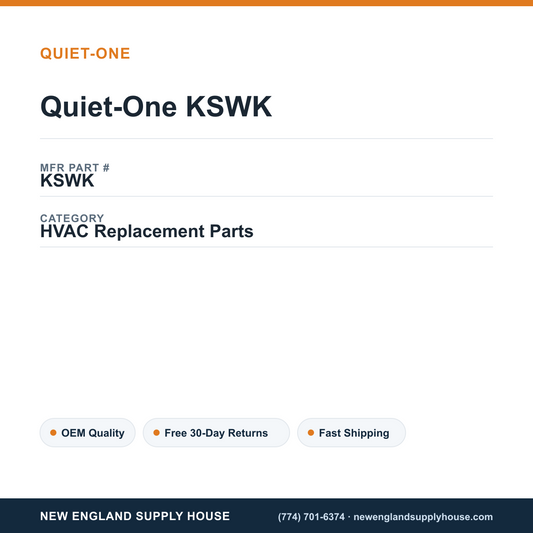 Quiet-One KSWK — New England Supply House spec card [NESH-SPEC-CARD-V2]