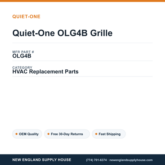 Quiet-One OLG4B Grille — New England Supply House spec card [NESH-SPEC-CARD-V2]