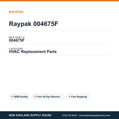 Raypak 004675F — New England Supply House spec card [NESH-SPEC-CARD-V2]