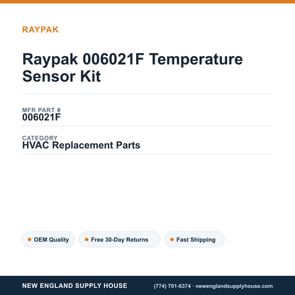 Raypak 006021F Temperature Sensor Kit — New England Supply House spec card [NESH-SPEC-CARD-V2]