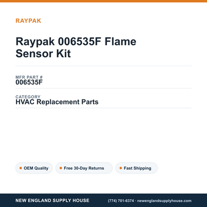 Raypak 006535F Flame Sensor Kit — New England Supply House spec card [NESH-SPEC-CARD-V2]