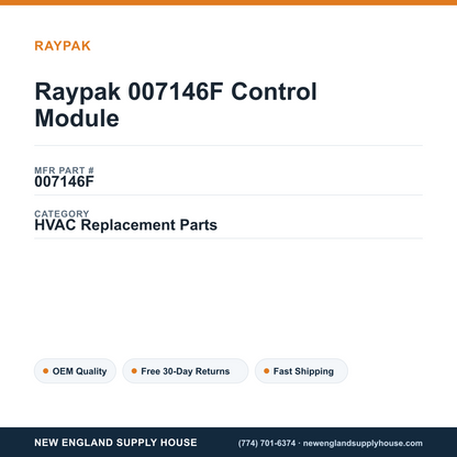 Raypak 007146F Control Module — New England Supply House spec card [NESH-SPEC-CARD-V2]