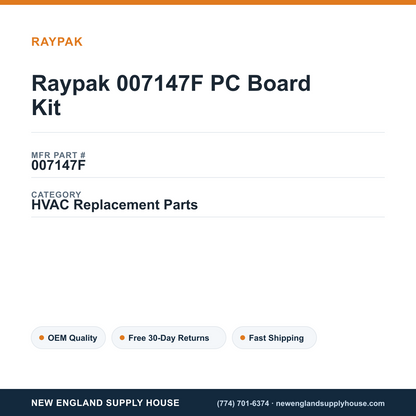 Raypak 007147F PC Board Kit — New England Supply House spec card [NESH-SPEC-CARD-V2]