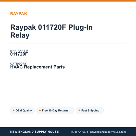 Raypak 011720F Plug-In Relay — New England Supply House spec card [NESH-SPEC-CARD-V2]
