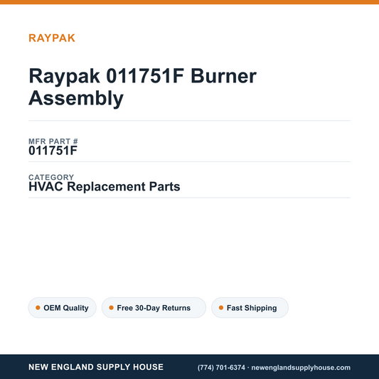 Raypak 011751F Burner Assembly — New England Supply House spec card [NESH-SPEC-CARD-V2]
