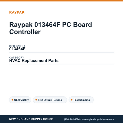 Raypak 013464F PC Board Controller — New England Supply House spec card [NESH-SPEC-CARD-V2]