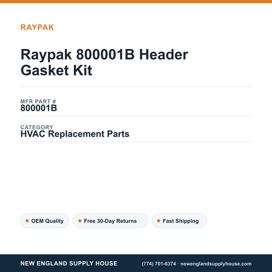 Raypak 800001B Header Gasket Kit — New England Supply House spec card [NESH-SPEC-CARD-V2]