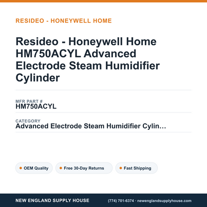 Resideo - Honeywell Home HM750ACYL Advanced Electrode Steam Humidifier Cylinder — New England Supply House spec card [NESH-SPEC-CARD-V2]