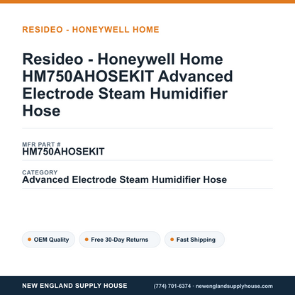 Resideo - Honeywell Home HM750AHOSEKIT Advanced Electrode Steam Humidifier Hose — New England Supply House spec card [NESH-SPEC-CARD-V2]