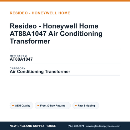 Resideo - Honeywell Home AT88A1047 Air Conditioning Transformer — New England Supply House spec card [NESH-SPEC-CARD-V2]