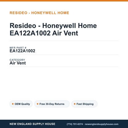 Resideo - Honeywell Home EA122A1002 Air Vent — New England Supply House spec card [NESH-SPEC-CARD-V2]