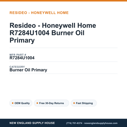 Resideo - Honeywell Home R7284U1004 Burner Oil Primary — New England Supply House spec card [NESH-SPEC-CARD-V2]
