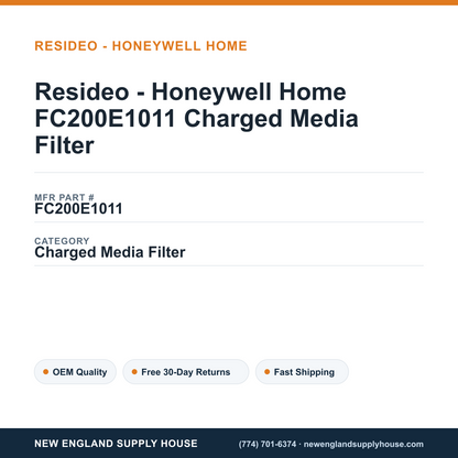 Resideo - Honeywell Home FC200E1011 Charged Media Filter — New England Supply House spec card [NESH-SPEC-CARD-V2]