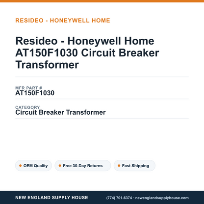 Resideo - Honeywell Home AT150F1030 Circuit Breaker Transformer — New England Supply House spec card [NESH-SPEC-CARD-V2]