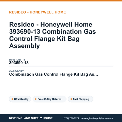 Resideo - Honeywell Home 393690-13 Combination Gas Control Flange Kit Bag Assembly — New England Supply House spec card [NESH-SPEC-CARD-V2]