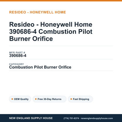 Resideo - Honeywell Home 390686-4 Combustion Pilot Burner Orifice — New England Supply House spec card [NESH-SPEC-CARD-V2]