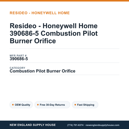 Resideo - Honeywell Home 390686-5 Combustion Pilot Burner Orifice — New England Supply House spec card [NESH-SPEC-CARD-V2]
