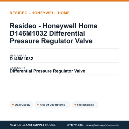 Resideo - Honeywell Home D146M1032 Differential Pressure Regulator Valve — New England Supply House spec card [NESH-SPEC-CARD-V2]
