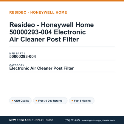 Resideo - Honeywell Home 50000293-004 Electronic Air Cleaner Post Filter — New England Supply House spec card [NESH-SPEC-CARD-V2]