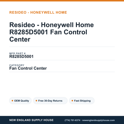Resideo - Honeywell Home R8285D5001 Fan Control Center — New England Supply House spec card [NESH-SPEC-CARD-V2]