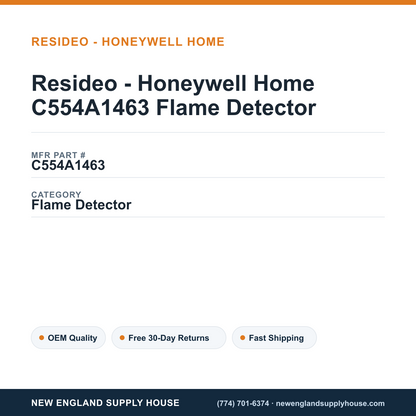 Resideo - Honeywell Home C554A1463 Flame Detector — New England Supply House spec card [NESH-SPEC-CARD-V2]